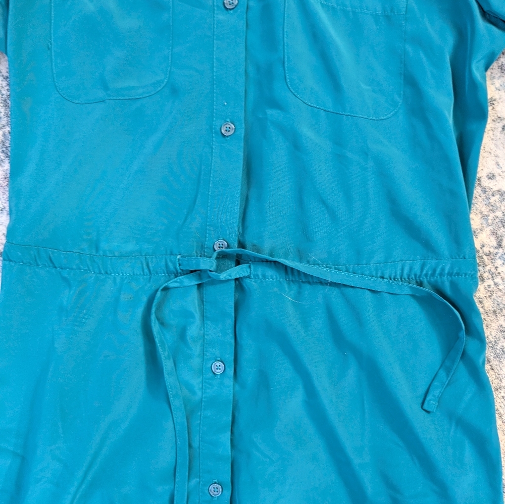 EUC Ladies Old Navy Tie Up Sleeve Tie Waist Long Sleeve Shirtdress Dress Sz S - Picture 5 of 9